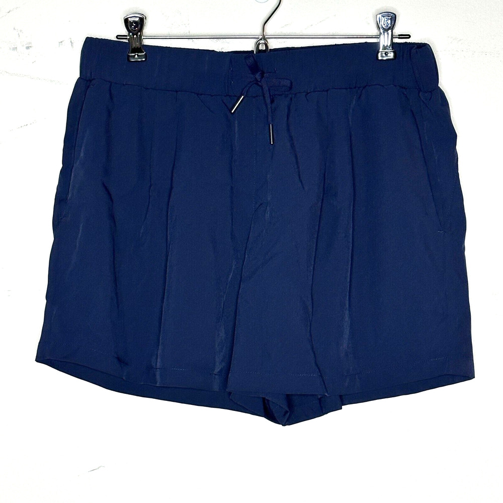 Halara High Waisted Elastic Waistband Ruched Side Pocket Casual Shorts Sz L NWT